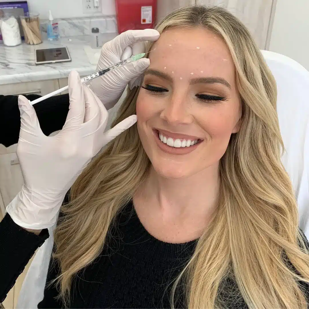 blonde patient getting botox in chattanooga tennessee